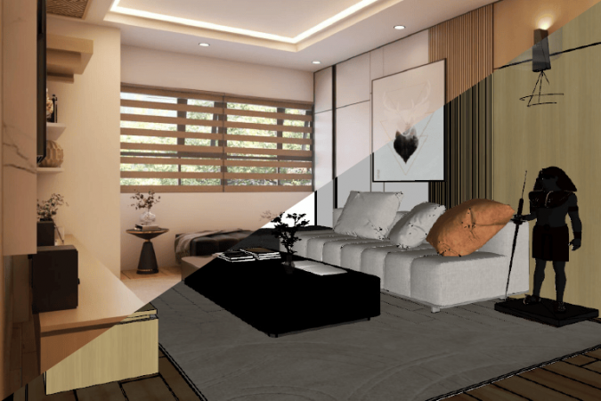 Apartment Sketchup interior model download ID: 106000009 (Thanh Dat ...