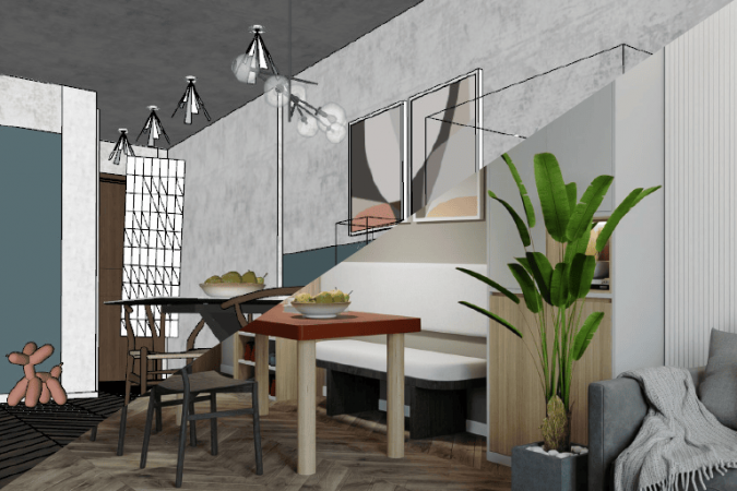 Sketchup interior apartment model download ID: 106000019 (Quoc Vi Phan ...