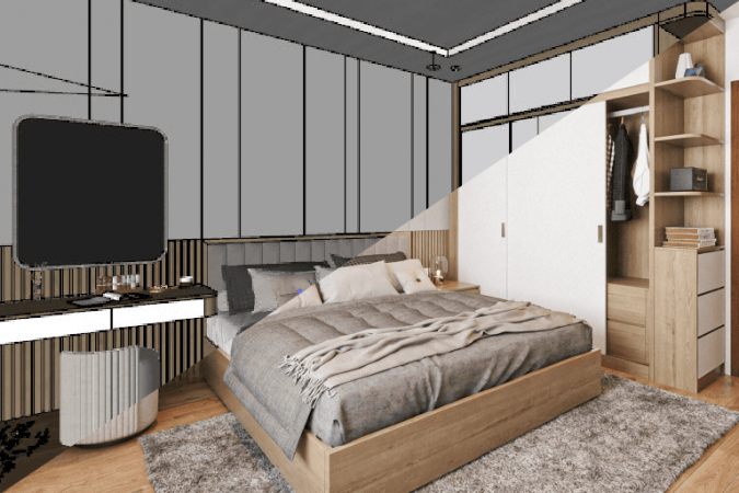 Sketchup Interior Bedroom Model Download Id 101000022 Kts Nghiathan 3d Sketchup Models 1582