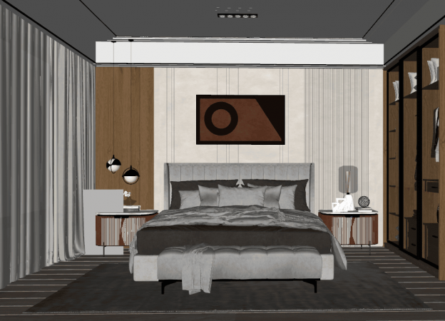 Sketchup scene interior bedroom model download ID: 101000034 (Tran Nam ...