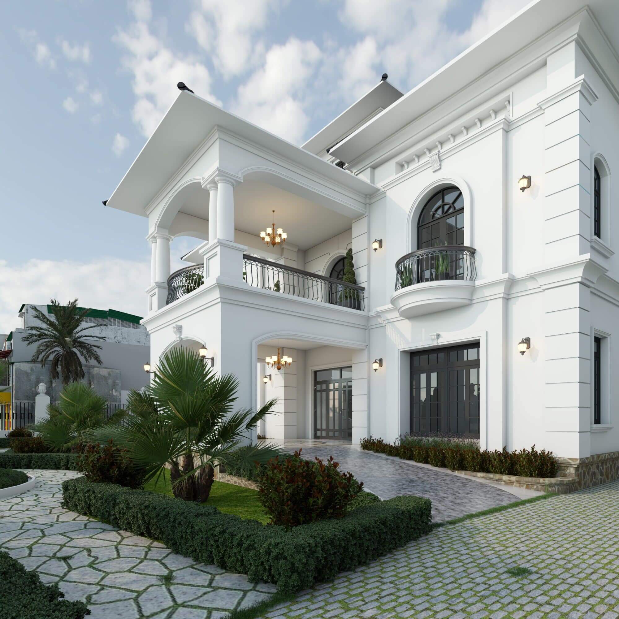 Exterior house scene Sketchup model download ID: 213000107 (Thanh Dat ...