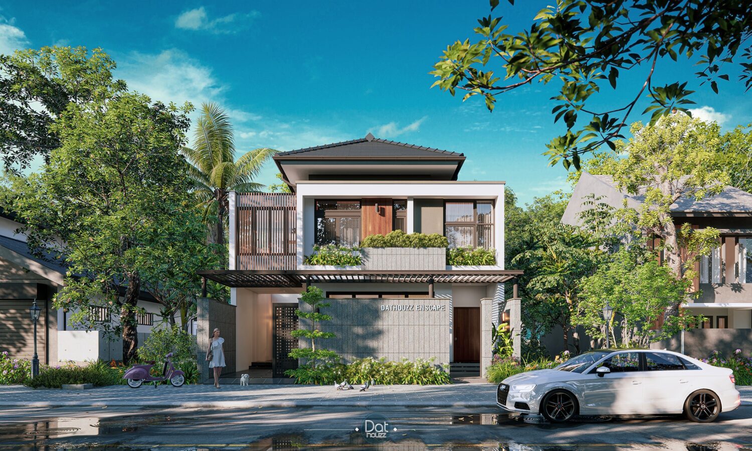 Exterior Modern Enscape Sketchup Scene Free Download ID 101000293 (Dat Houzz)