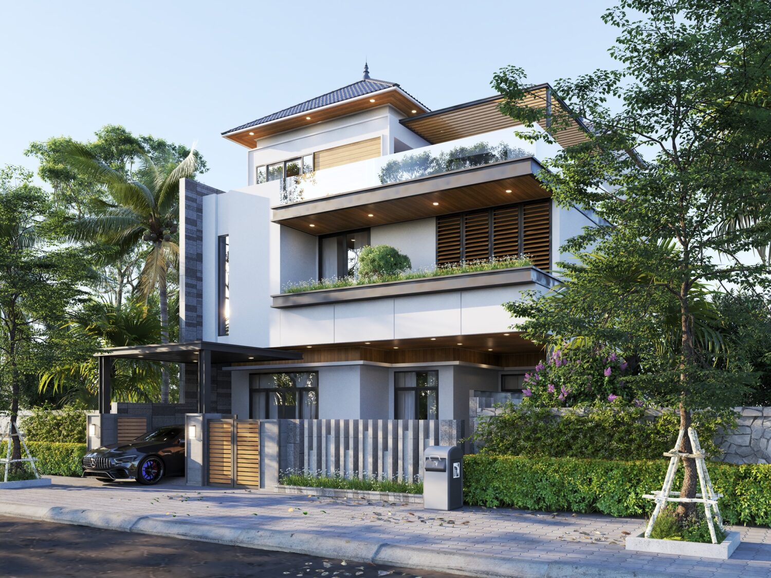 Modern Vray Exterior Free Sketchup Models ID 101000262 (Duy Tran)